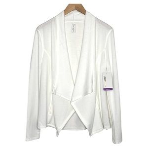 NWT Marika Desi Drape Open Front Cardigan Lightweight Active Yoga white Size S